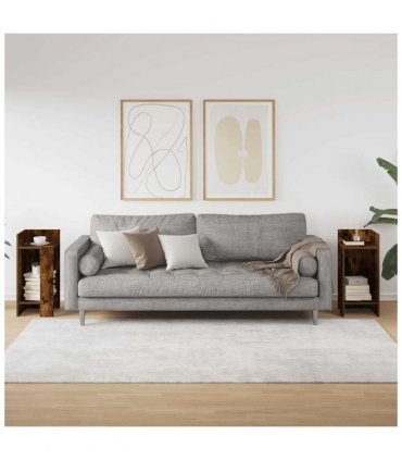vidaXL Side Tables 2 pcs with Shelf Smoked Oak 25.5x27x60 cm