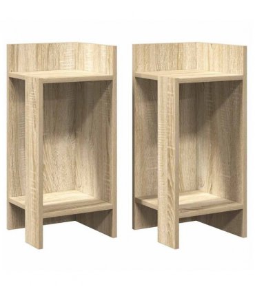 vidaXL Side Tables 2 pcs with Shelf Sonoma Oak 25.5x27x60 cm