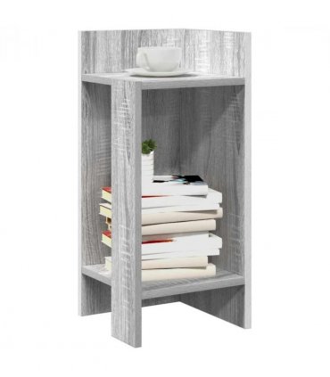 vidaXL Side Table with Shelf Grey Sonoma 25.5x27x60 cm