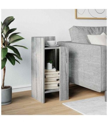 vidaXL Side Table with Shelf Grey Sonoma 25.5x27x60 cm