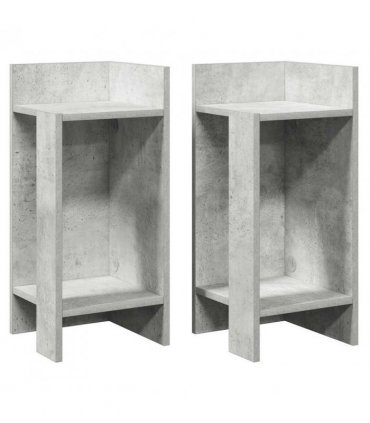 vidaXL Side Tables 2 pcs with Shelf Concrete Grey 25.5x27x60 cm