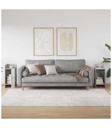 vidaXL Side Tables 2 pcs with Shelf Concrete Grey 25.5x27x60 cm