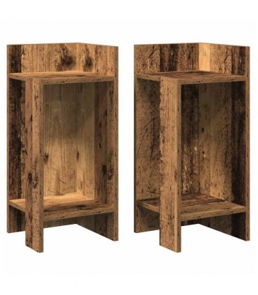 vidaXL Side Tables 2 pcs with Shelf Old Wood 25.5x27x60 cm