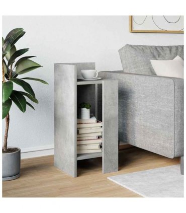 vidaXL Side Table with Shelf Concrete Grey 25.5x27x60 cm