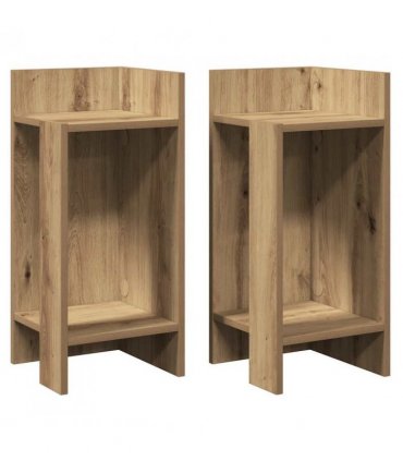 vidaXL Side Tables 2 pcs with Shelf Artisan Oak 25.5x27x60 cm
