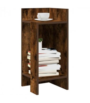 vidaXL Side Table with Shelf Smoked Oak 25.5x27x60 cm