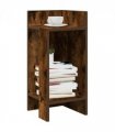vidaXL Side Table with Shelf Smoked Oak 25.5x27x60 cm