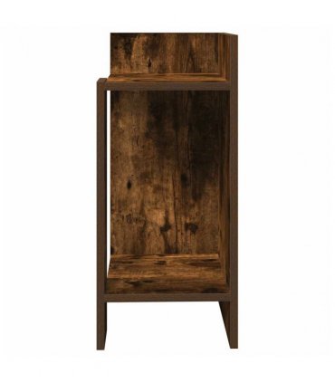 vidaXL Side Table with Shelf Smoked Oak 25.5x27x60 cm