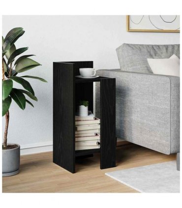 vidaXL Side Table with Shelf Black 25.5x27x60 cm