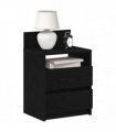 vidaXL Bedside Cabinets 2 pcs with 2 Drawers Black 40x33x60 cm