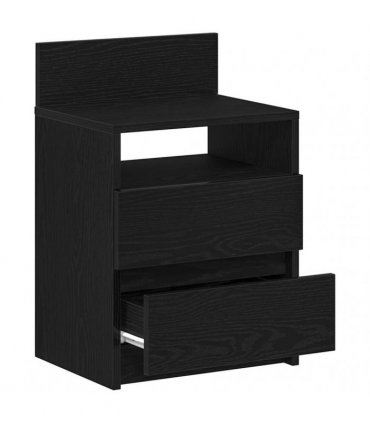 vidaXL Bedside Cabinets 2 pcs with 2 Drawers Black 40x33x60 cm