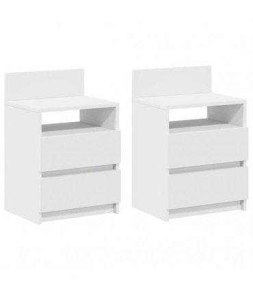 vidaXL Bedside Cabinets 2 pcs with 2 Drawers White 40x33x60 cm
