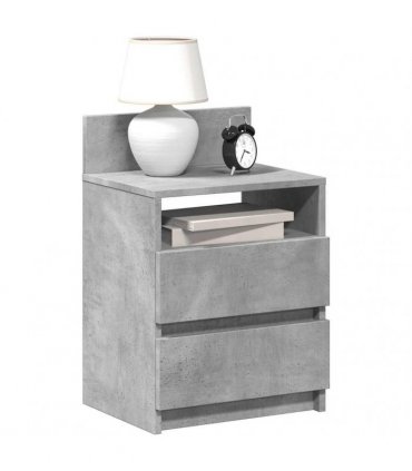 vidaXL Bedside Cabinets 2 pcs with 2 Drawers Concrete Grey 40x33x60 cm