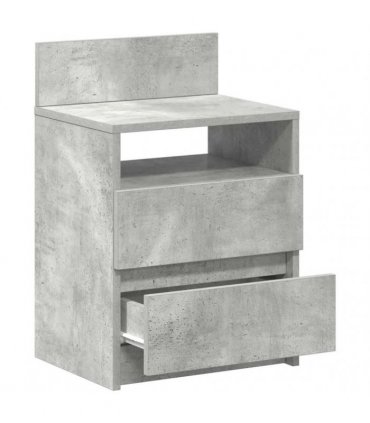 vidaXL Bedside Cabinets 2 pcs with 2 Drawers Concrete Grey 40x33x60 cm