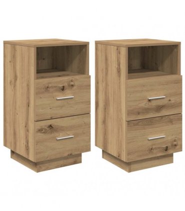 vidaXL Bedside Cabinets 2 pcs with 2 Drawers Artisan Oak 36x36x68 cm