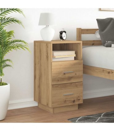 vidaXL Bedside Cabinet with 2 Drawers Artisan Oak 36x36x68 cm