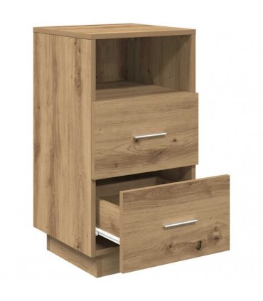 vidaXL Bedside Cabinet with 2 Drawers Artisan Oak 36x36x68 cm