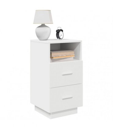 vidaXL Bedside Cabinet with 2 Drawers White 36x36x68 cm
