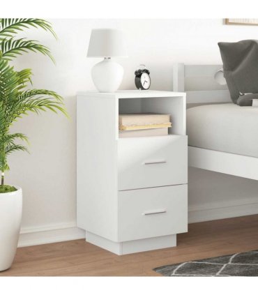 vidaXL Bedside Cabinet with 2 Drawers White 36x36x68 cm