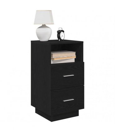 vidaXL Bedside Cabinets 2 pcs with 2 Drawers Black 36x36x68 cm