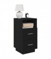 vidaXL Bedside Cabinets 2 pcs with 2 Drawers Black 36x36x68 cm