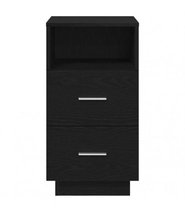 vidaXL Bedside Cabinets 2 pcs with 2 Drawers Black 36x36x68 cm