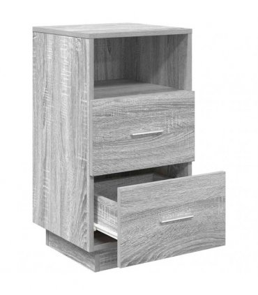vidaXL Bedside Cabinets 2 pcs with 2 Drawers Grey Sonoma 36x36x68 cm
