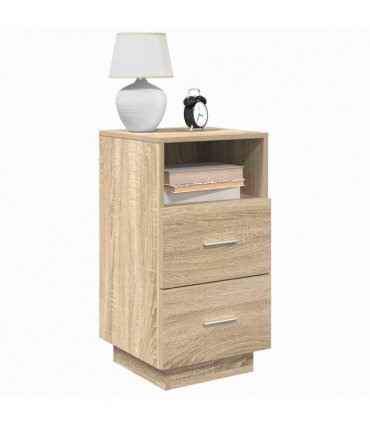 vidaXL Bedside Cabinet with 2 Drawers Sonoma Oak 36x36x68 cm