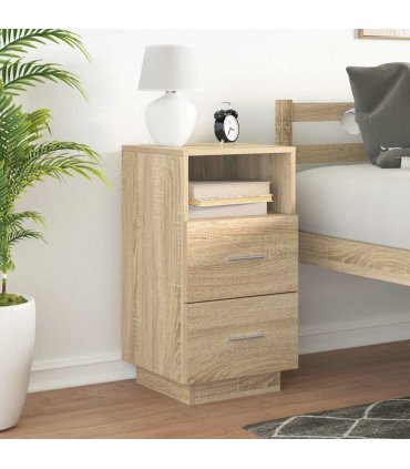 vidaXL Bedside Cabinet with 2 Drawers Sonoma Oak 36x36x68 cm