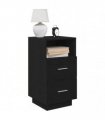 vidaXL Bedside Cabinet with 2 Drawers Black 36x36x68 cm