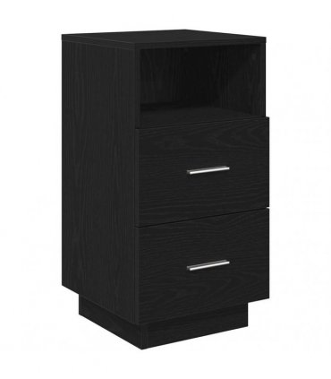 vidaXL Bedside Cabinet with 2 Drawers Black 36x36x68 cm