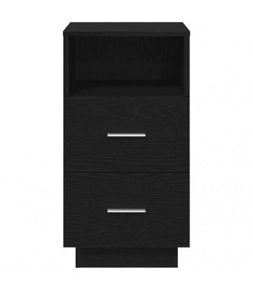 vidaXL Bedside Cabinet with 2 Drawers Black 36x36x68 cm