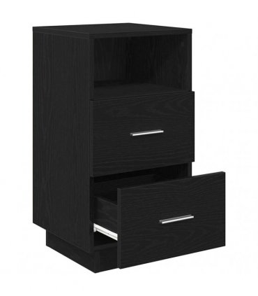 vidaXL Bedside Cabinet with 2 Drawers Black 36x36x68 cm