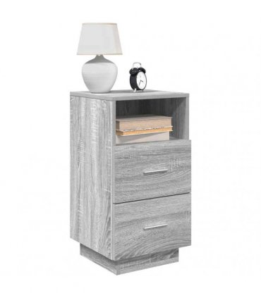 vidaXL Bedside Cabinet with 2 Drawers Grey Sonoma 36x36x68 cm