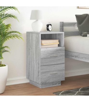 vidaXL Bedside Cabinet with 2 Drawers Grey Sonoma 36x36x68 cm