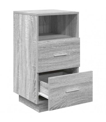 vidaXL Bedside Cabinet with 2 Drawers Grey Sonoma 36x36x68 cm