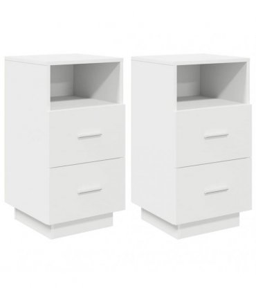 vidaXL Bedside Cabinets 2 pcs with 2 Drawers White 36x36x68 cm