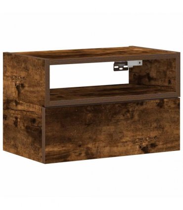 vidaXL Wall-mounted Bedside Cabinet Smoked Oak 45x26x28.5 cm