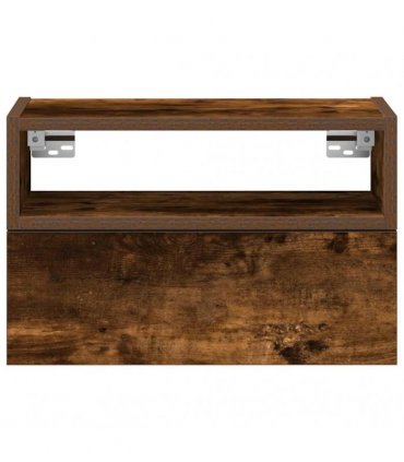 vidaXL Wall-mounted Bedside Cabinet Smoked Oak 45x26x28.5 cm