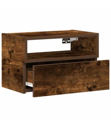 vidaXL Wall-mounted Bedside Cabinet Smoked Oak 45x26x28.5 cm