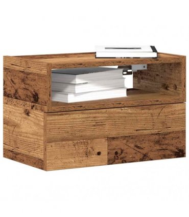 vidaXL Wall-mounted Bedside Cabinets 2 pcs Old Wood 45x26x28.5 cm