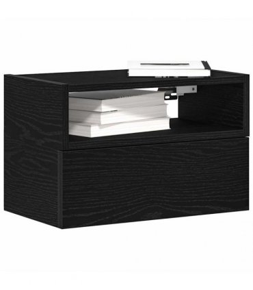 vidaXL Wall-mounted Bedside Cabinets 2 pcs Black 45x26x28.5 cm