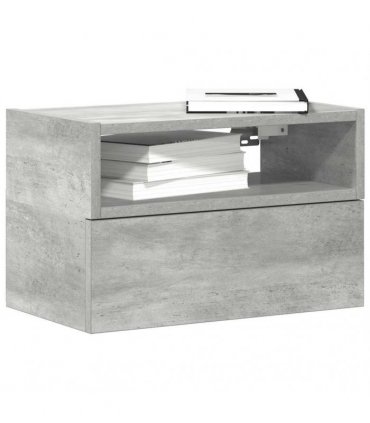 vidaXL Wall-mounted Bedside Cabinet Concrete Grey 45x26x28.5 cm