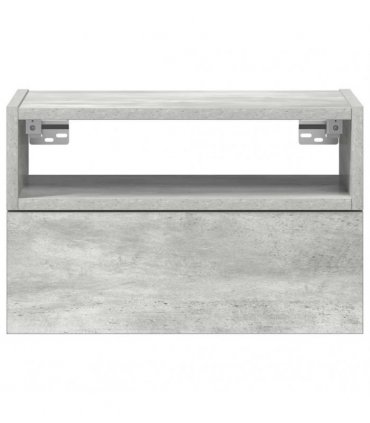 vidaXL Wall-mounted Bedside Cabinet Concrete Grey 45x26x28.5 cm