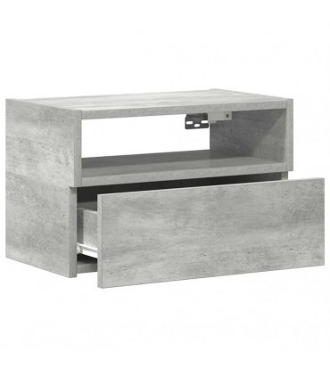 vidaXL Wall-mounted Bedside Cabinet Concrete Grey 45x26x28.5 cm