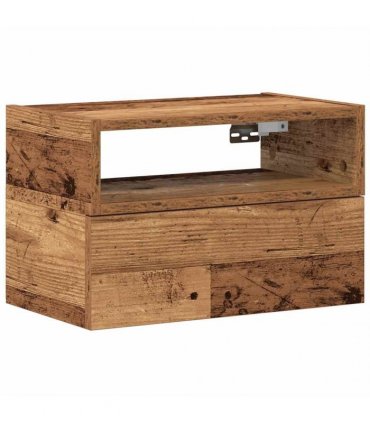vidaXL Wall-mounted Bedside Cabinet Old Wood 45x26x28.5 cm