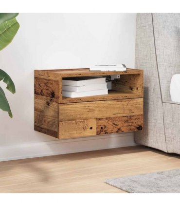 vidaXL Wall-mounted Bedside Cabinet Old Wood 45x26x28.5 cm