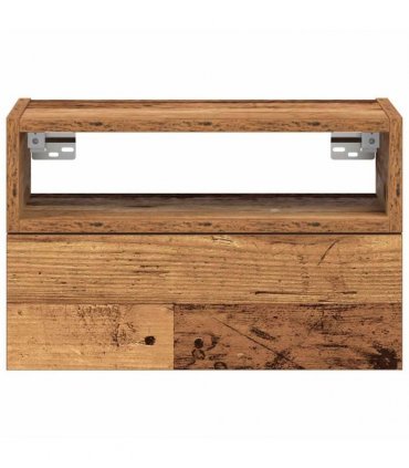 vidaXL Wall-mounted Bedside Cabinet Old Wood 45x26x28.5 cm