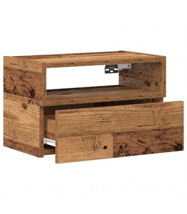 vidaXL Wall-mounted Bedside Cabinet Old Wood 45x26x28.5 cm