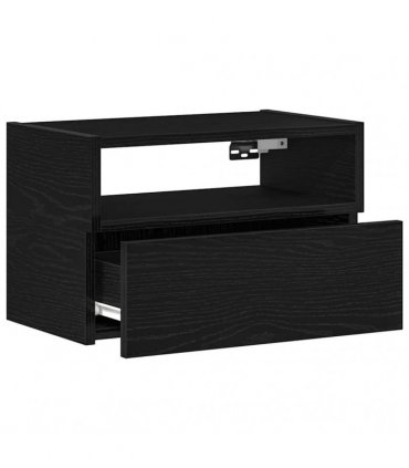vidaXL Wall-mounted Bedside Cabinet Black 45x26x28.5 cm
